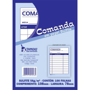 Impresso Talao Comanda Sulfite 100f. 80x110mm-129473-54651