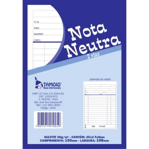 Impresso Talao Nota Neutra 1/32 25x02fls.2via