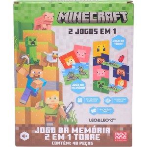 Jogo Da Memoria Minecraft 2x1 Torre 40 Pecas