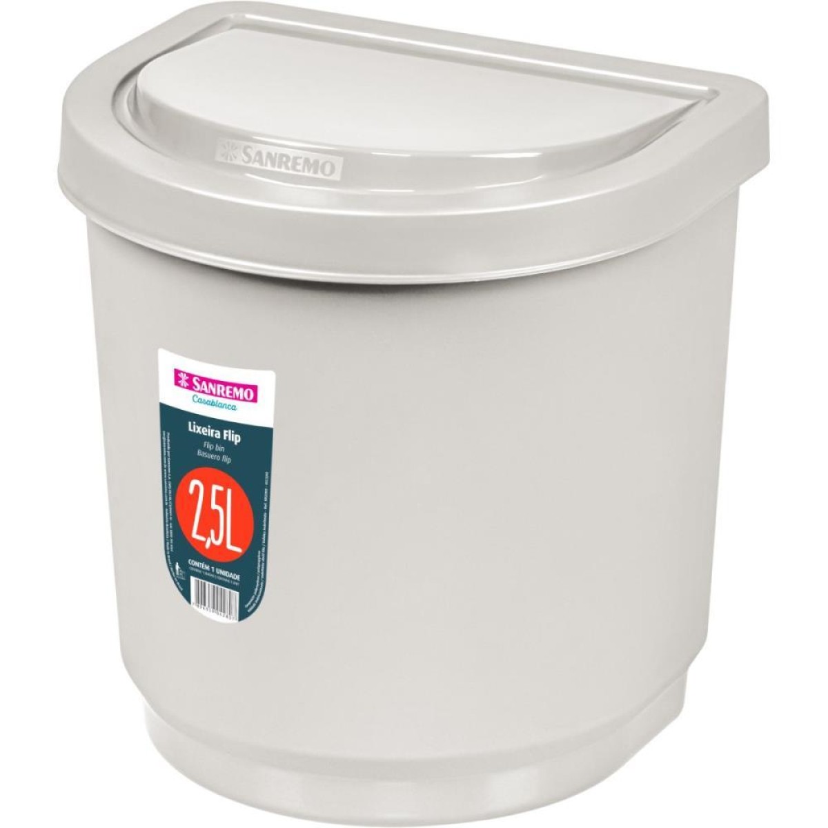 Lixeira Flip Pia 2,5l Branca