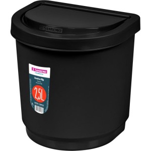 Lixeira Flip Pia 2,5l Preta