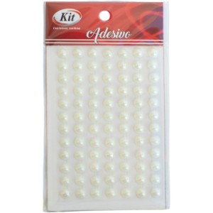 Pedraria 1/2 Perola 6mm Adesiva Creme-129761-91179