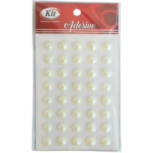 Pedraria 1/2 Perola 8mm Adesiva Creme-129763-51262