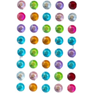 Pedraria Strass 8mm Adesivo Multicolor-129765-78882