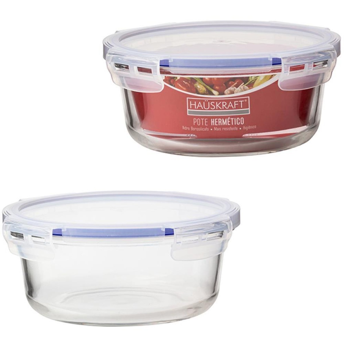 Pote De Vidro Hermetico Redondo 580ml