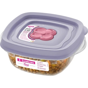 Pote Plastico Quadrado Flor 280ml