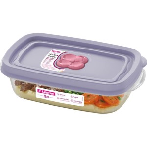Pote Plastico Retangular Flor 430ml