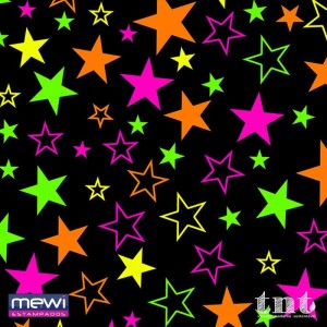 Tnt Estampado 1,40m 40g Estrela Neon Preto