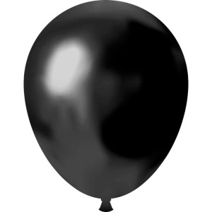 Balao 9 Liso Cromado Preto Metalico