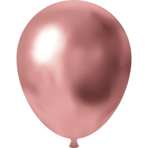 Balao 9 Liso Cromado Rosa Metalico