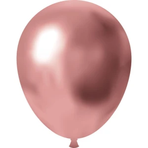 Balao 9 Liso Cromado Rosa Metalico