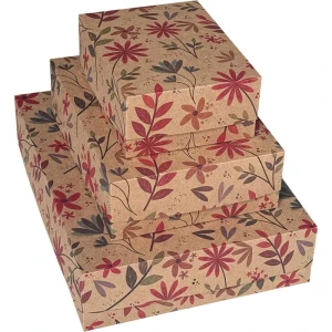Caixa Para Presente Com Tampa Kraft Gd 25,5x35x7,5 Decor.(s)