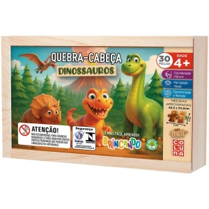 Quebra-cabeca Madeira Dinossauros 30 Pecas