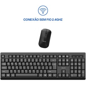 Kit Perifericos Teclado+mouse S/fio Slim Preto-129786-50968
