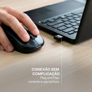 Mouse Optico Sem Fio 1200dpi 2.4ghz Preto-129784-15226