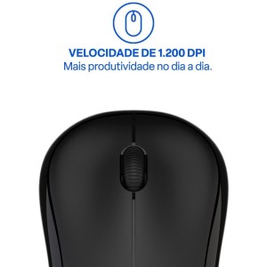 Mouse Optico Sem Fio 1200dpi 2.4ghz Preto-129784-69696
