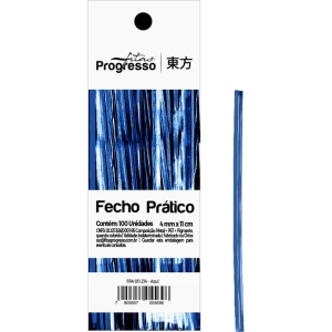 Fecho Metalico Azul 4mmx11cm.