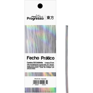 Fecho Metalico Nacarado 4mmx11cm.