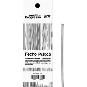 Fecho Metalico Prata 4mmx11cm