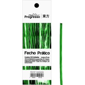 Fecho Metalico Verde Bandeira 4mmx11cm.