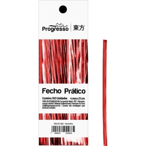 Fecho Metalico Vermelho 4mmx11cm.