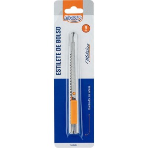 Estilete Estreito 9mm Metalico Com Clip