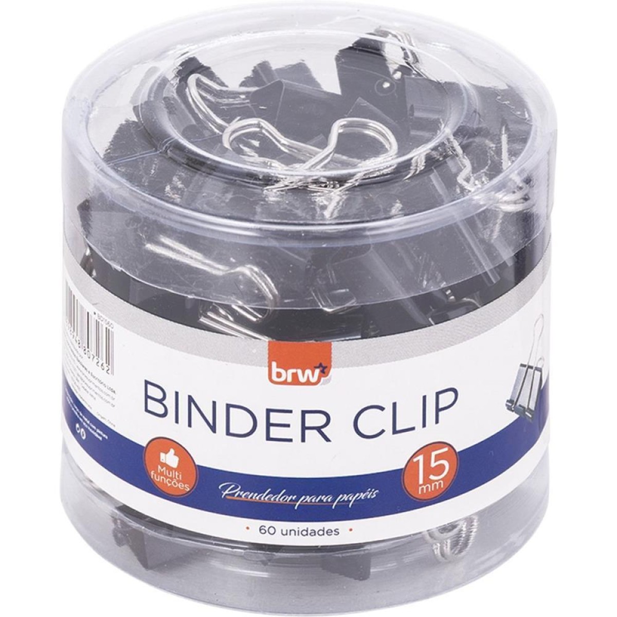 Prendedor De Papel Binder 15mm Preto