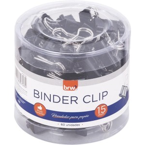 Prendedor De Papel Binder 15mm Preto