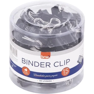 Prendedor De Papel Binder 15mm Preto