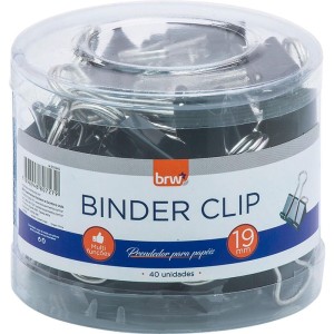 Prendedor De Papel Binder 19mm Preto