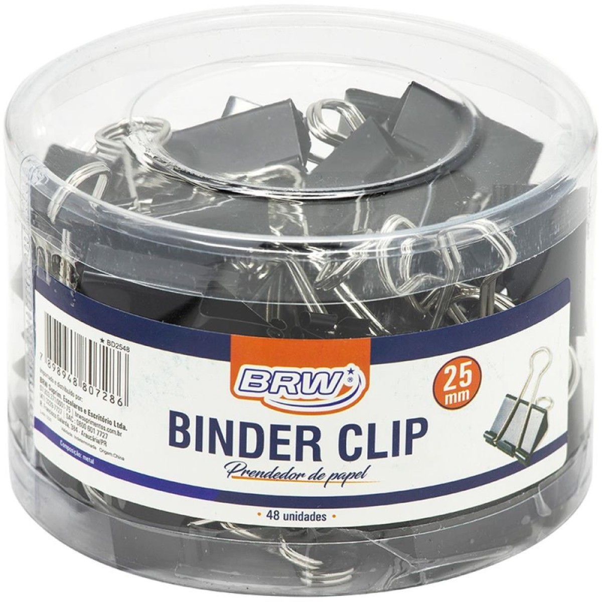 Prendedor De Papel Binder 25mm Preto