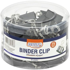 Prendedor De Papel Binder 25mm Preto