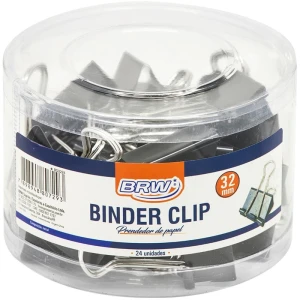 Prendedor De Papel Binder 32mm Preto