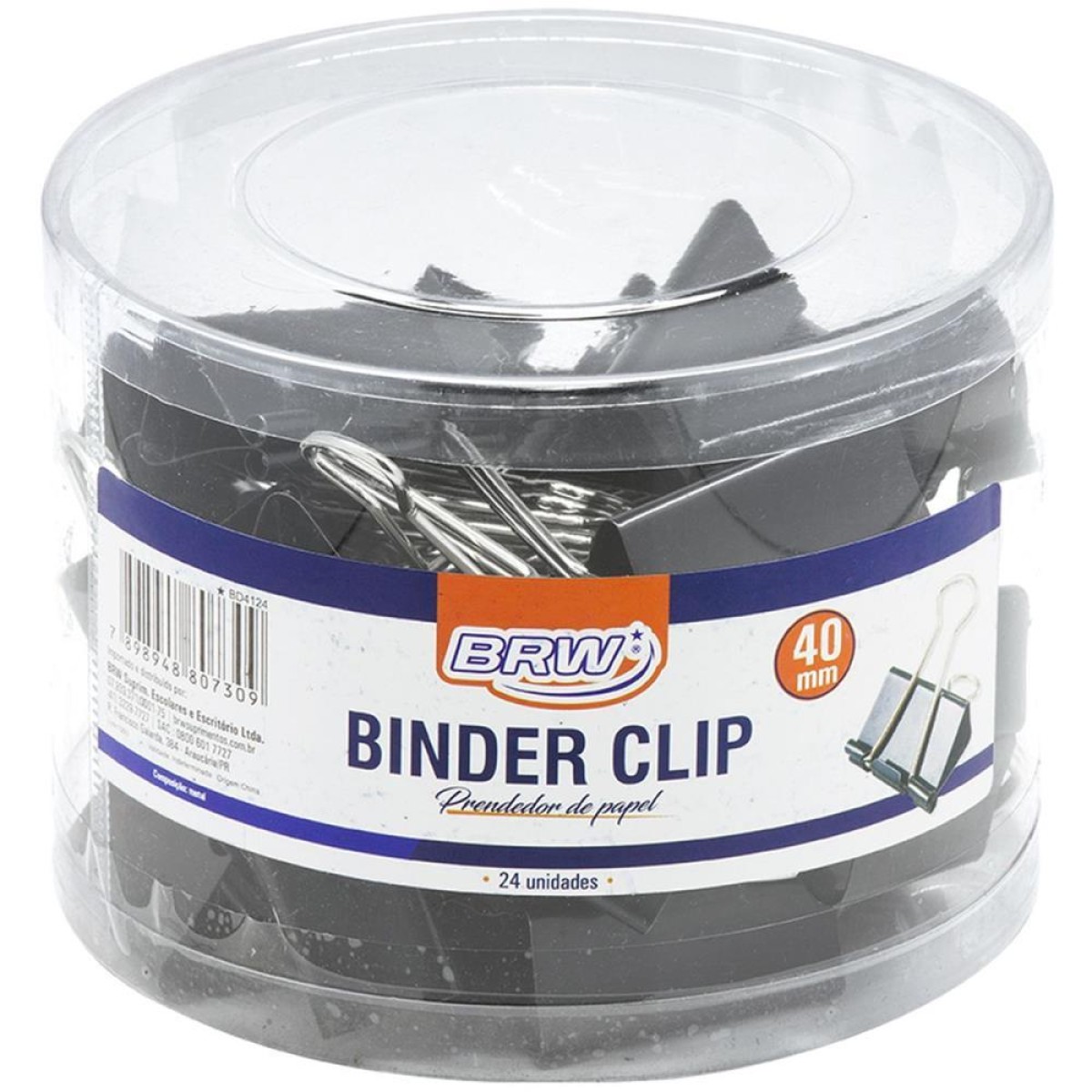Prendedor De Papel Binder 40mm Preto
