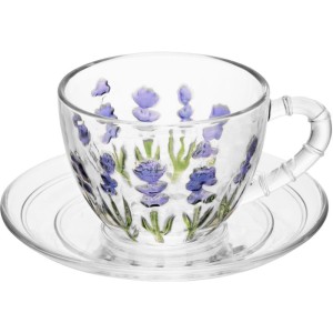 Xicara Cha Lavanda Cristal 220ml 2pcs