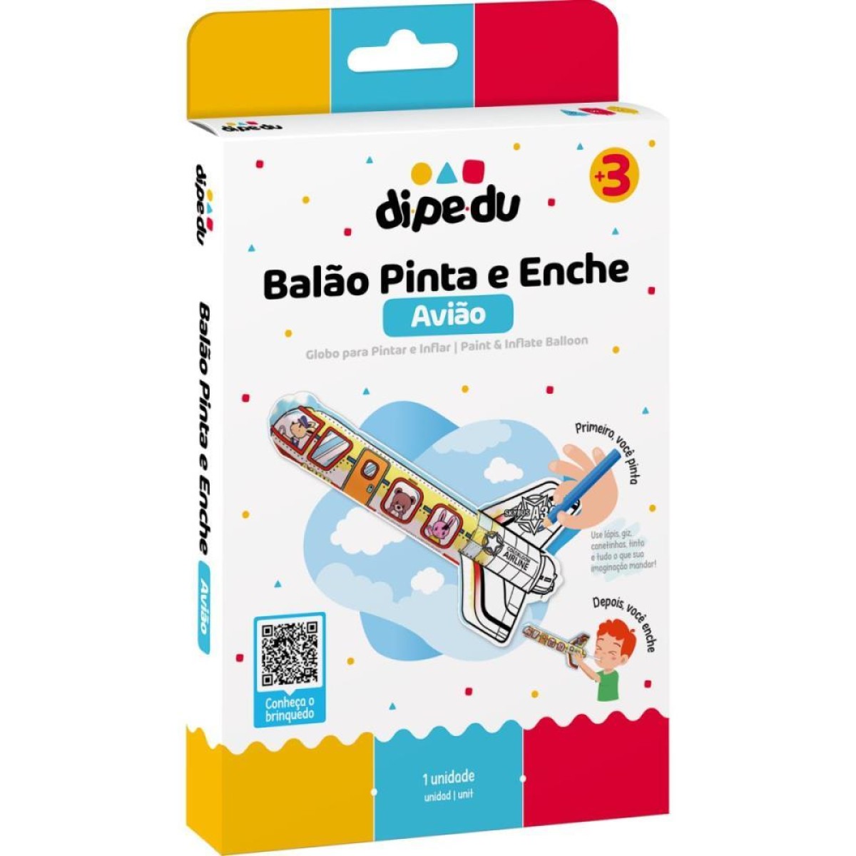 Brinquedo Para Colorir Dipedu Balao Pinta E Enche Aviao
