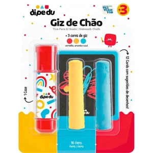 Brinquedo Para Colorir Dipedu Giz De Chao C/16 Pecas