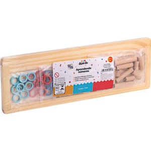 Brinquedo Pedagogico Madeira Dipedu Aprendendo Numeros C/75 Pcs