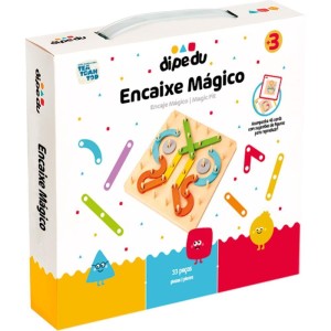 Brinquedo Pedagogico Madeira Dipedu Encaixe Magico