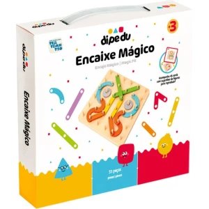 Brinquedo Pedagogico Madeira Dipedu Encaixe Magico