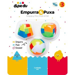 Brinquedo Pedagogico Dipedu Empurra E Puxa C/03 Unidades