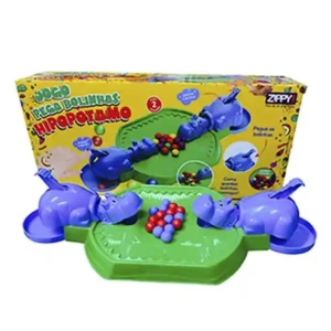 Brinquedo Hipopótamo Pega Bolinhas Interativo 35 Cm - Caixa Litografada