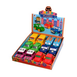 Brinquedo Kit 12 Carrinhos Classic Vinil Rodas Livres 6 Cm - Caixa Litografada