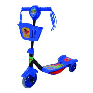 Brinquedo Patinete Com Cestinha E Luz Mini Heróis 59 Cm - Caixa Litografada