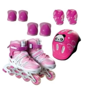 Brinquedo Kit De Patins Com Chassis De Alumínio Rosa 11 Cm - Shrinkado