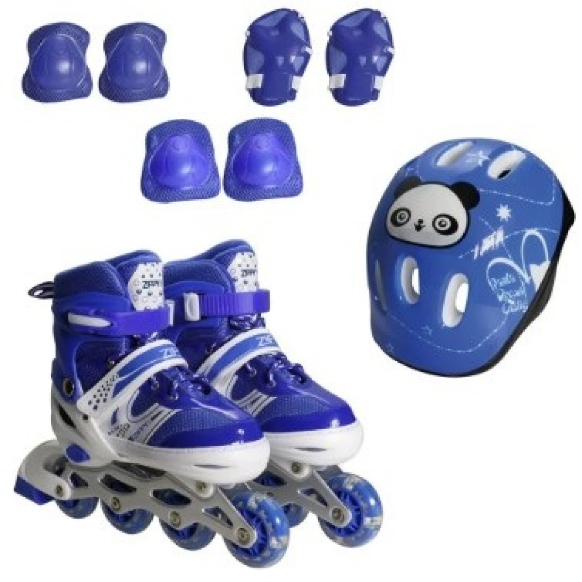 Brinquedo Patins Chassis Alumínio Azul Regulagem Ajustável 11 Cm - Caixa Litografada