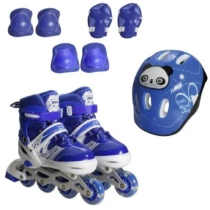 Brinquedo Patins Chassis Alumínio Azul Regulagem Ajustável 11 Cm - Caixa Litografada