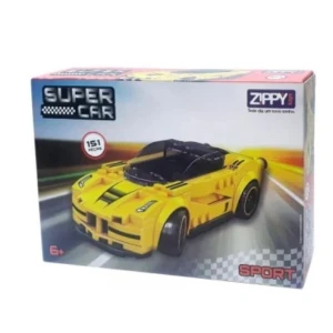 Blocos De Montar Super Car Speed – Amarelo 151 Peças