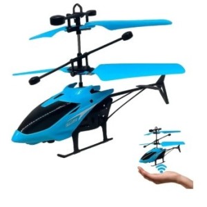 Brinquedo Helicóptero Com Controle Remoto E Sensor 12 Cm - Caixa Litografada