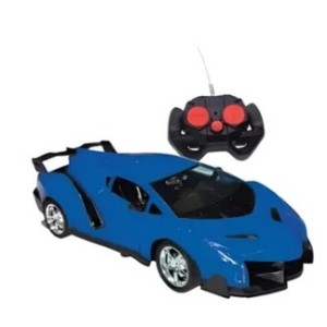 Brinquedo Carrinho Controle Remoto Esportivo Azul 22 Cm - Caixa Litografada